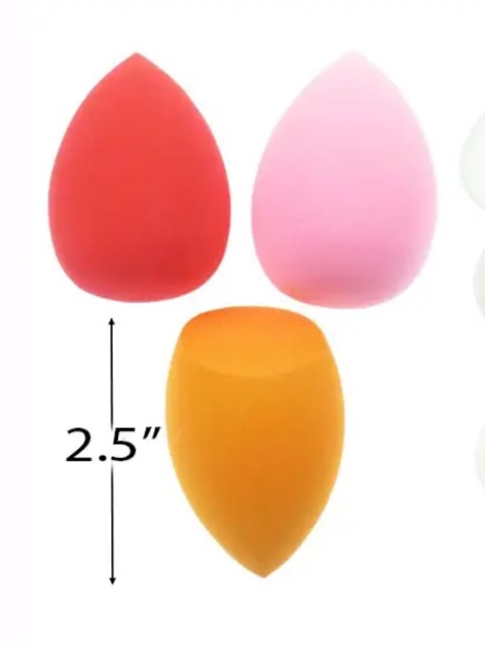 Set of 3 Makeup Blending Sponges in Red, Pink & Orange